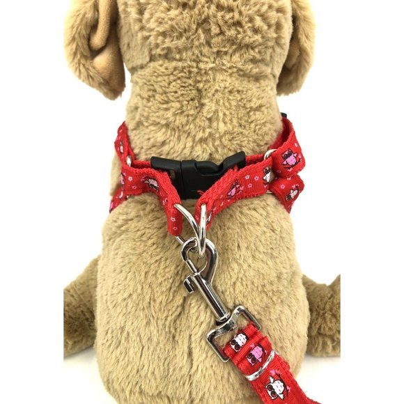 NEW Adjustable Dog Harness And Leash Red Owl Print For Medium Size Dogs - Picture 6 of 7